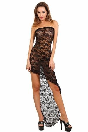 robe longue nuisette sexy dentelle asymetrique sex shop magasin angouleme osez chic by loveshop angouleme