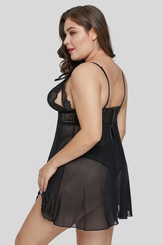 nuisette sexy grande taille noire ouverte seins magasin angouleme sex shop osez chic