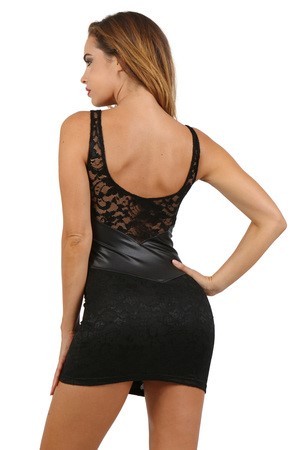 robe sexy noire libertine ouverte similicuir sex shop magasin angouleme osez chic